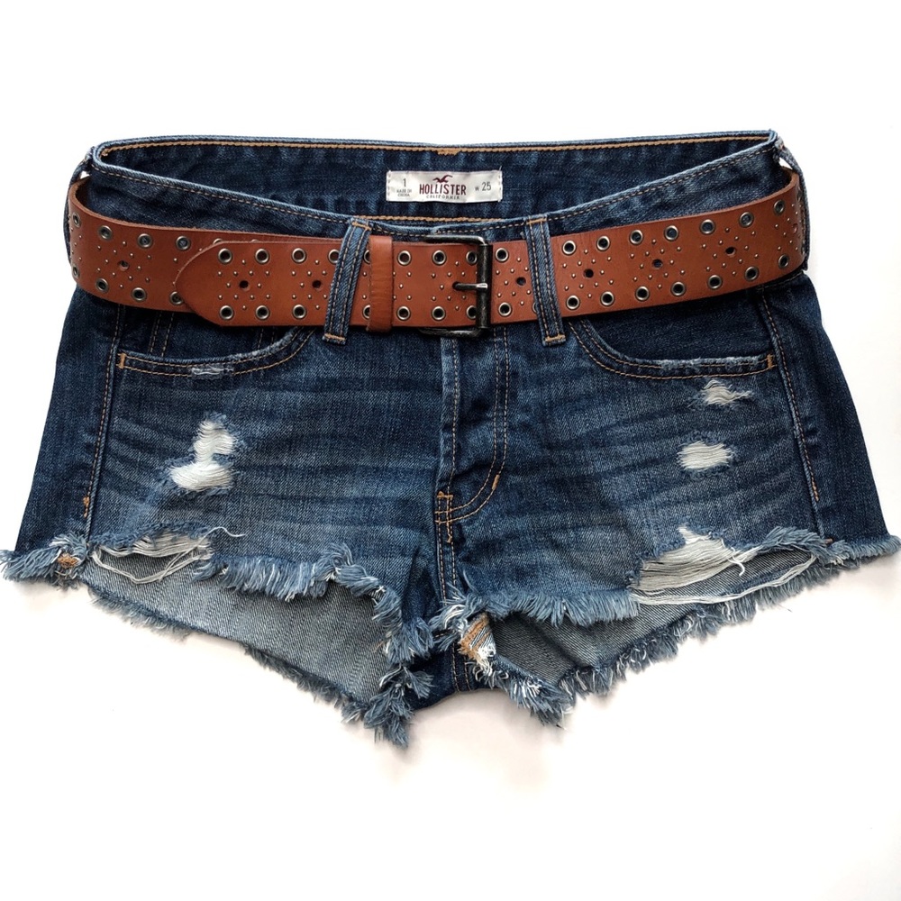 Hollister Dark Wash Mid-rise Denim Shorts